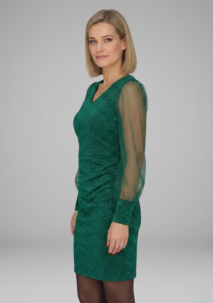 Lena | Elegant V-Neck Long Sleeve Dress