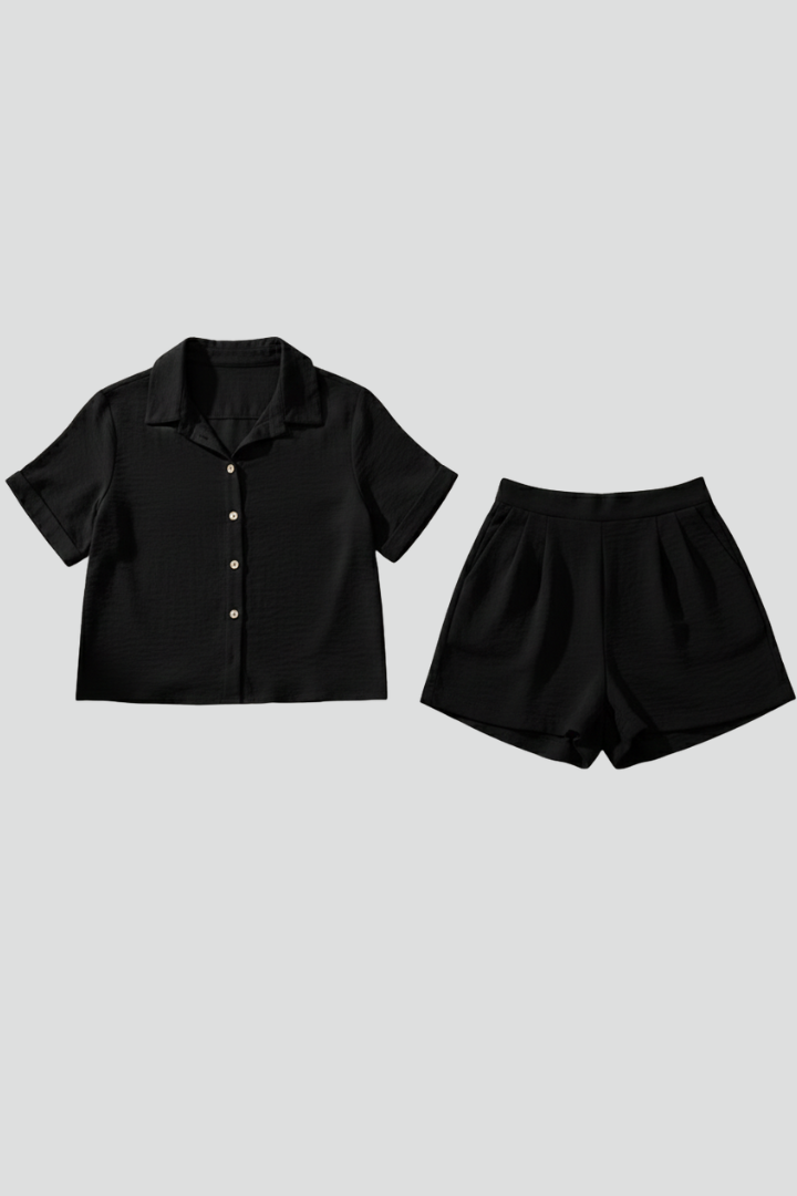 Luna | Chic Button-Up Short Jumpsuit