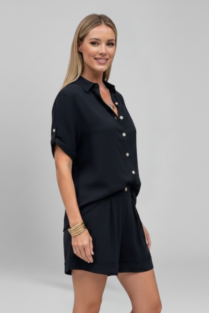Luna | Chic Button-Up Short Jumpsuit