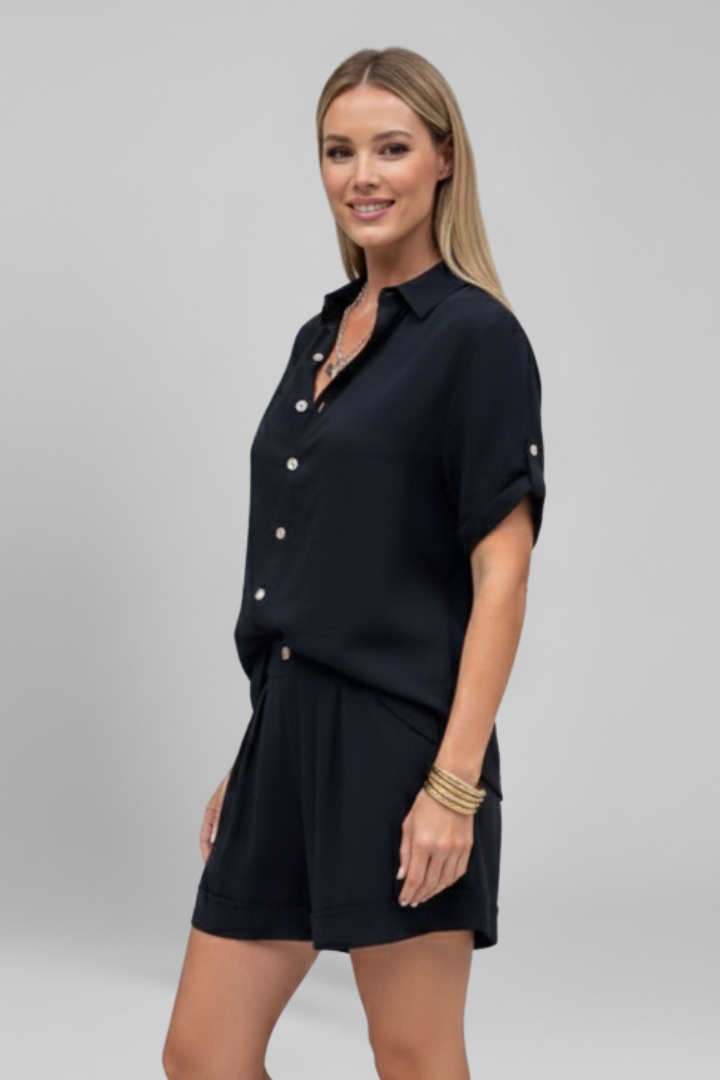 Luna | Chic Button-Up Short Jumpsuit