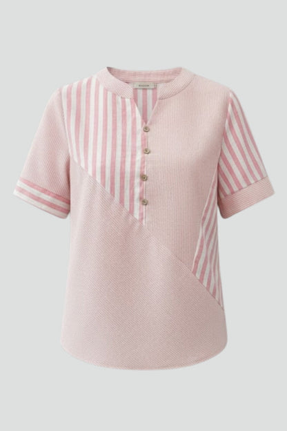Elena | Chic Short Sleeve Button Blouse