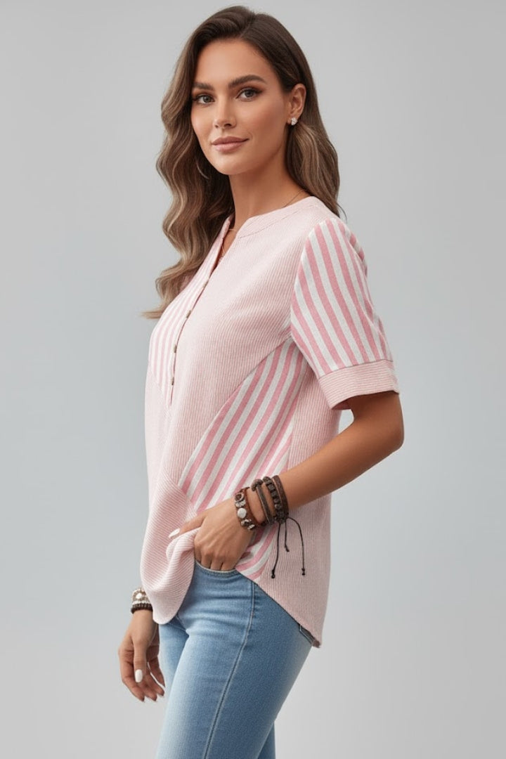 Elena | Chic Short Sleeve Button Blouse