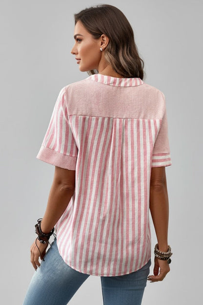 Elena | Chic Short Sleeve Button Blouse