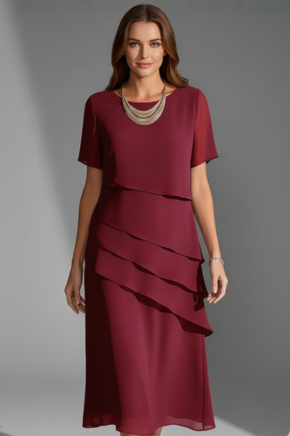 Lila | Layered Front Short Sleeve Dress