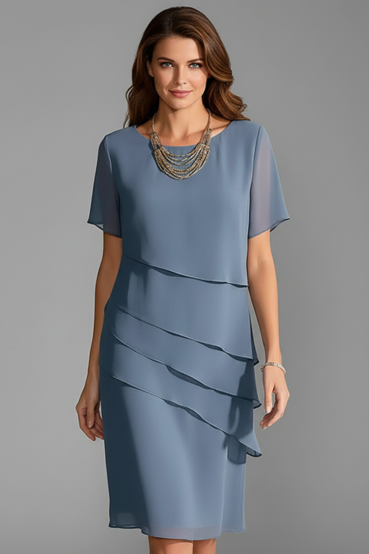 Lila | Layered Front Short Sleeve Dress