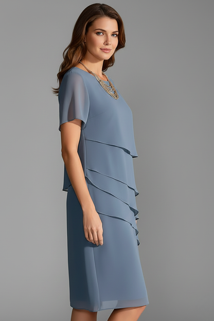 Lila | Layered Front Short Sleeve Dress