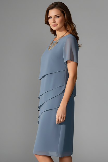 Lila | Layered Front Short Sleeve Dress