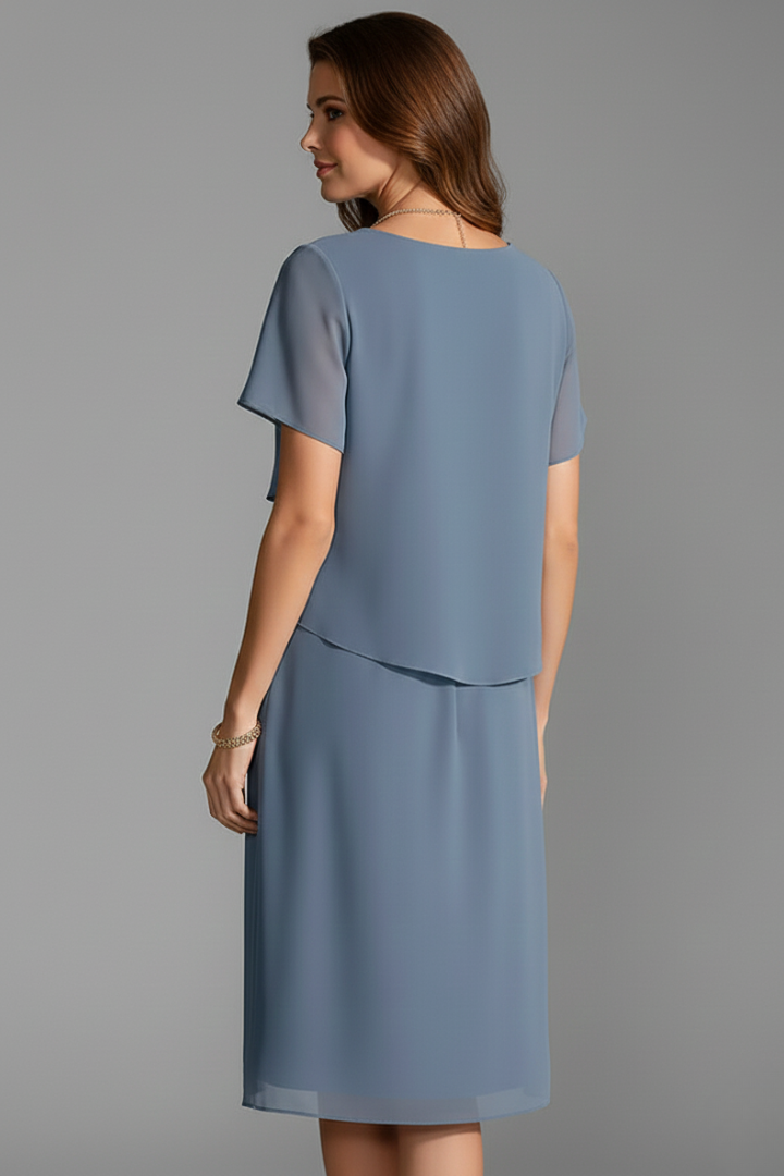 Lila | Layered Front Short Sleeve Dress