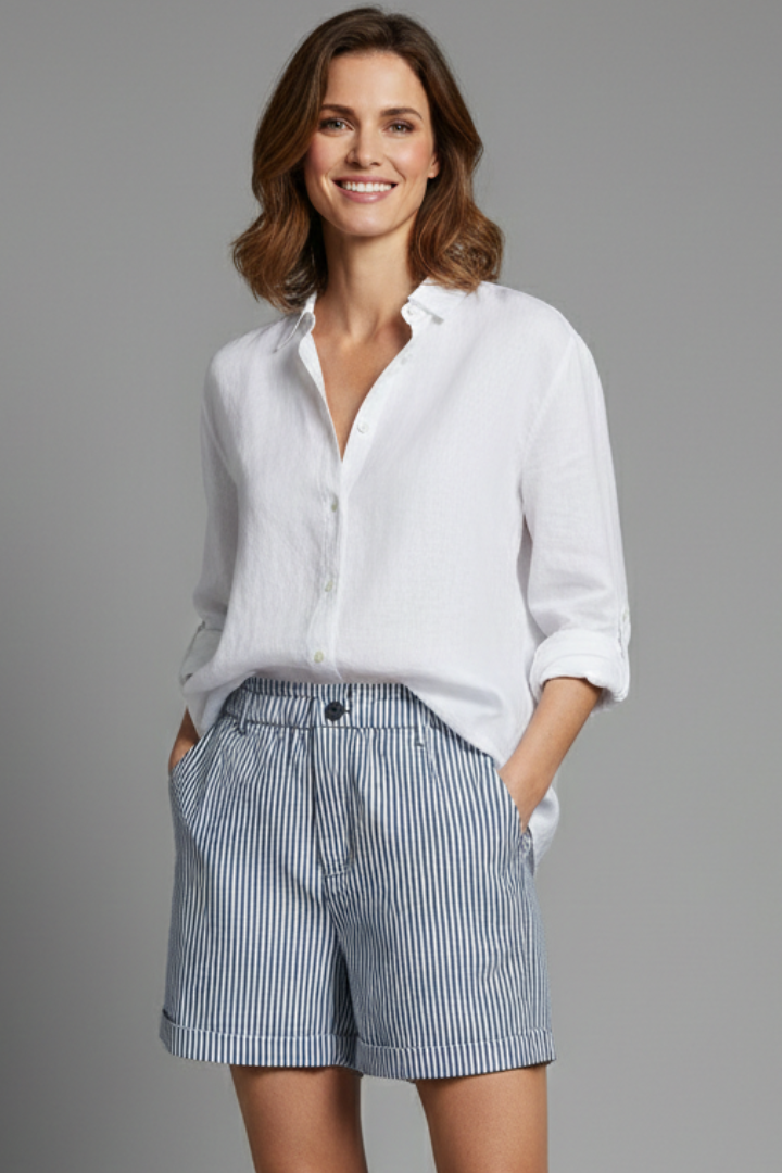 Lila | Button-Waist Shorts with Pockets