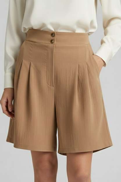 Lila | Wide-Leg Shorts with Button Waist
