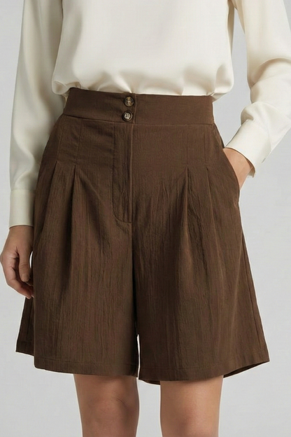 Lila | Wide-Leg Shorts with Button Waist