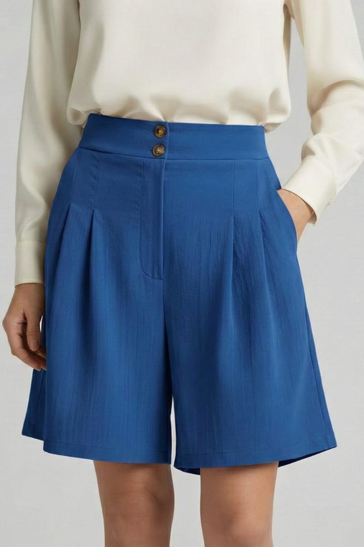 Lila | Wide-Leg Shorts with Button Waist