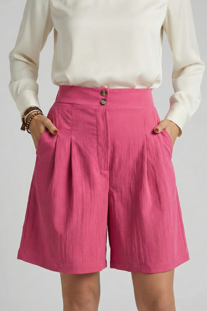 Lila | Wide-Leg Shorts with Button Waist
