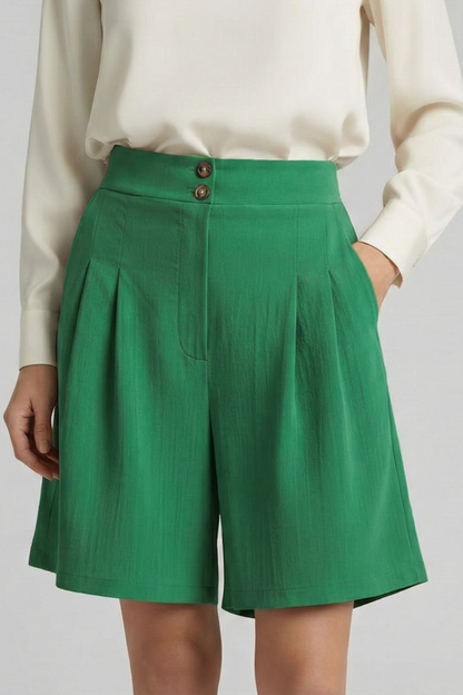 Lila | Wide-Leg Shorts with Button Waist