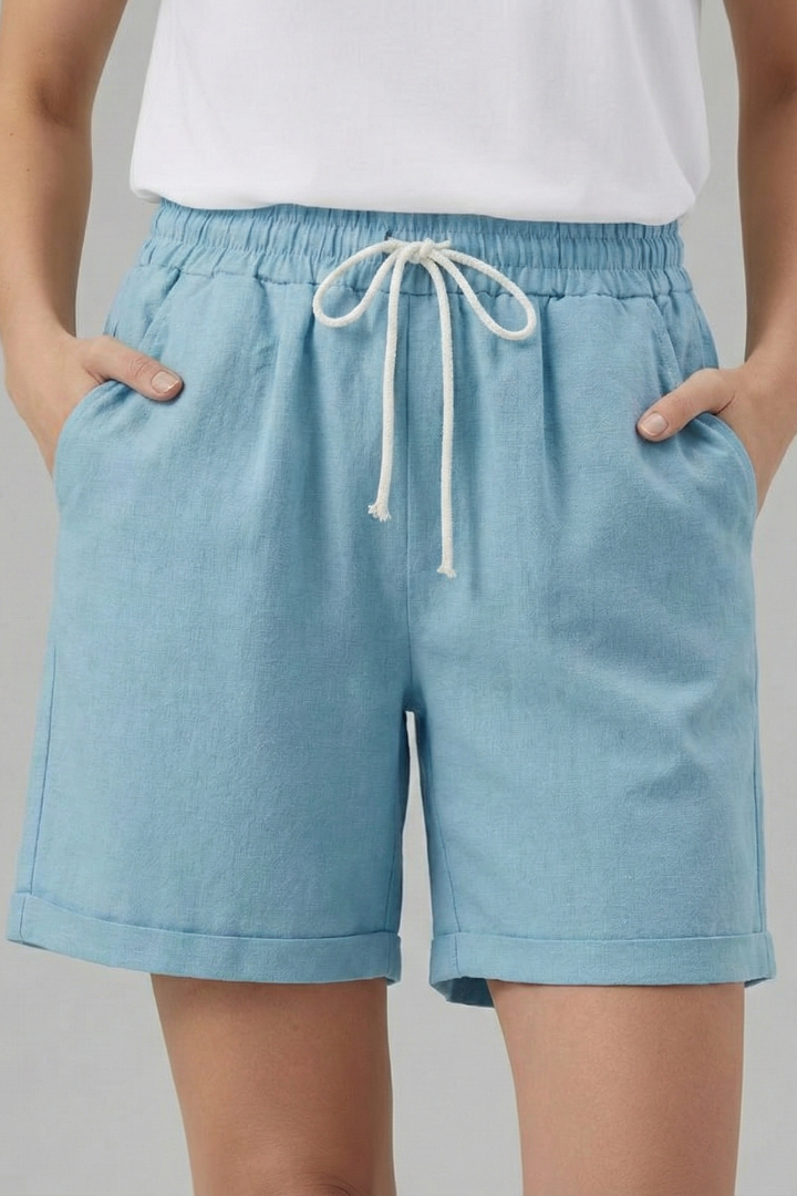 Lila | Drawstring Waist Shorts with Side Pockets