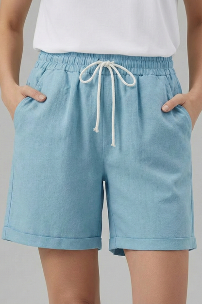 Lila | Drawstring Waist Shorts with Side Pockets