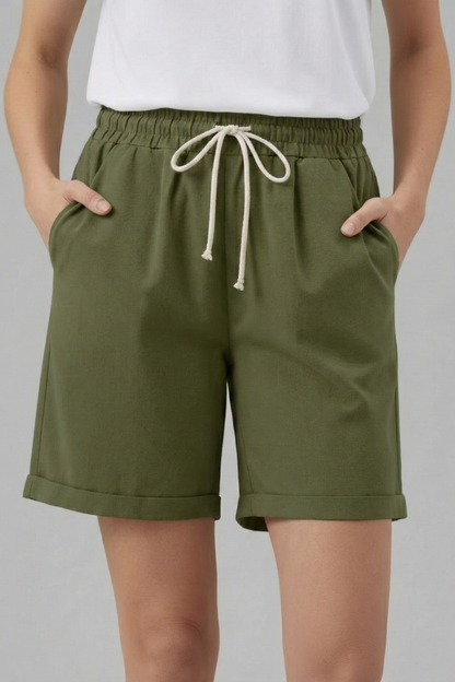 Lila | Drawstring Waist Shorts with Side Pockets