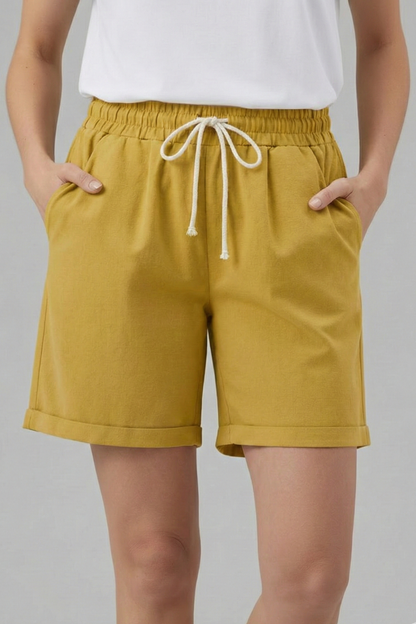 Lila | Drawstring Waist Shorts with Side Pockets