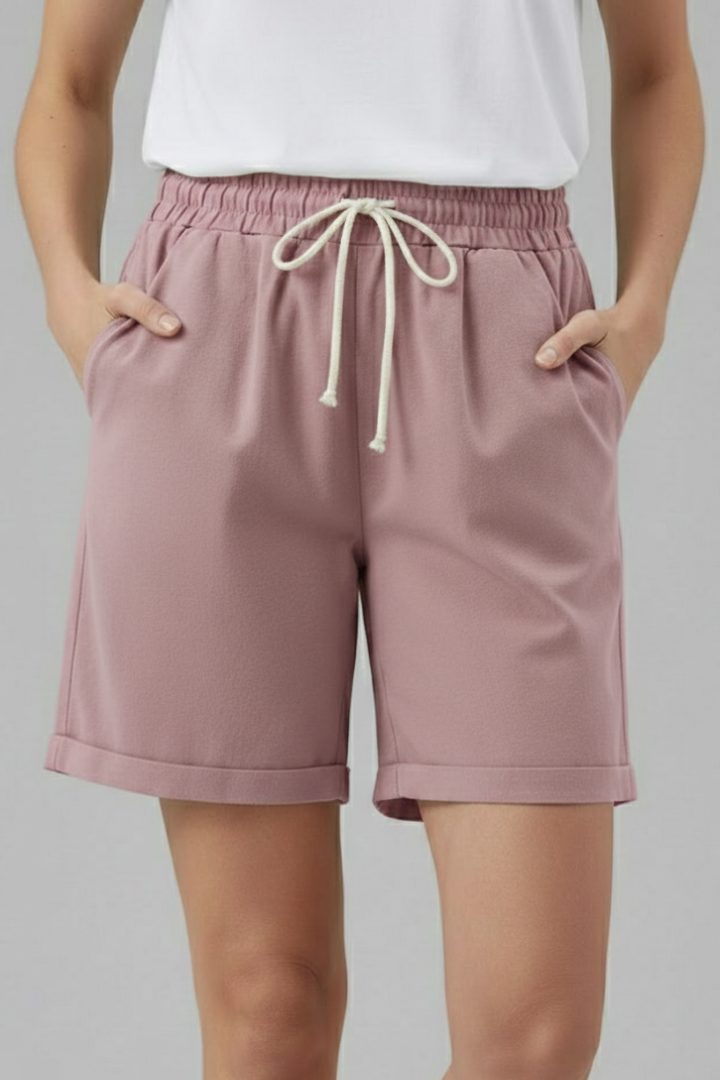 Lila | Drawstring Waist Shorts with Side Pockets