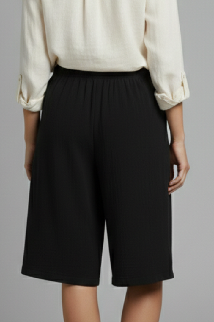 Lila | Elastic Waist Shorts with Button Detail