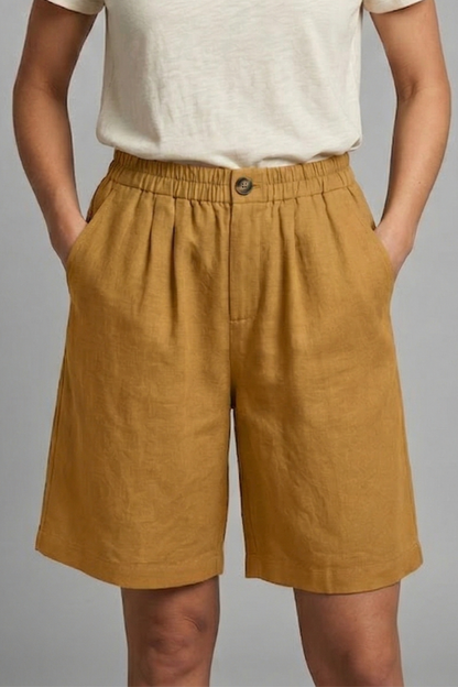Lila | Chic Elastic Waist Shorts with Pockets