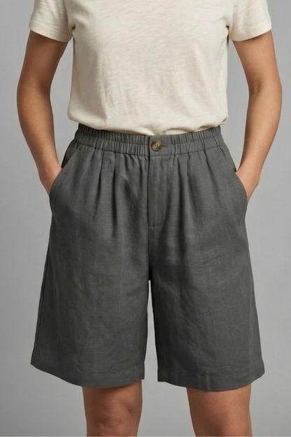 Lila | Chic Elastic Waist Shorts with Pockets