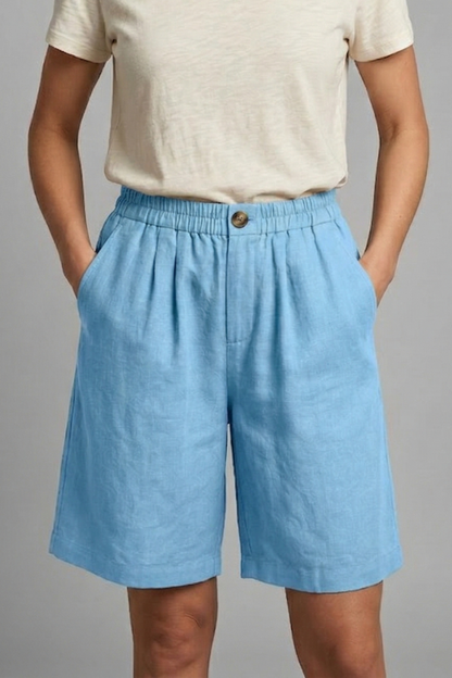 Lila | Chic Elastic Waist Shorts with Pockets