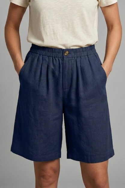 Lila | Chic Elastic Waist Shorts with Pockets