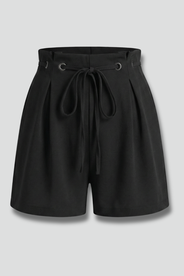 Lila | Pleated Front Tie-Waist Shorts