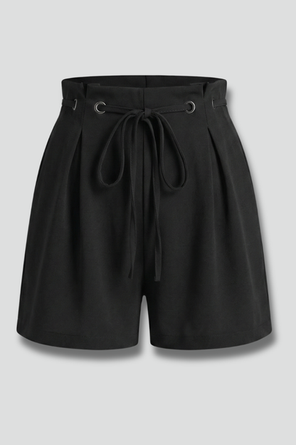 Lila | Pleated Front Tie-Waist Shorts