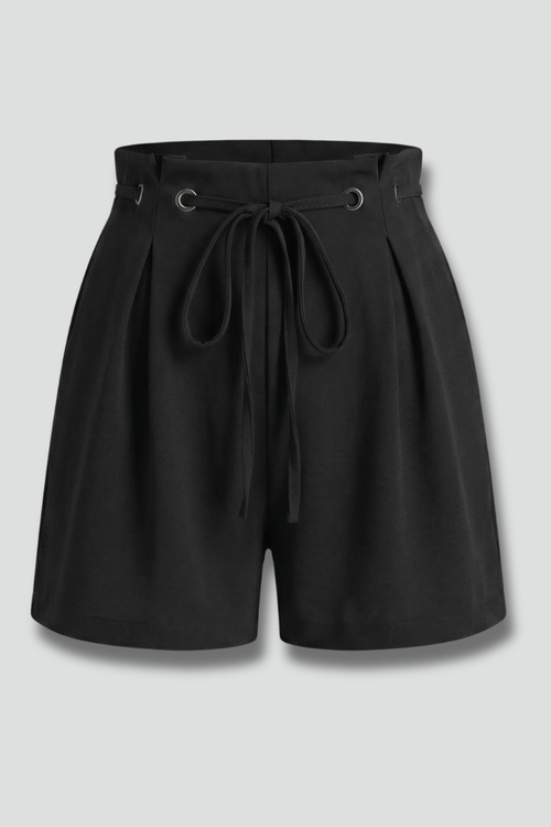 Lila | Pleated Front Tie-Waist Shorts