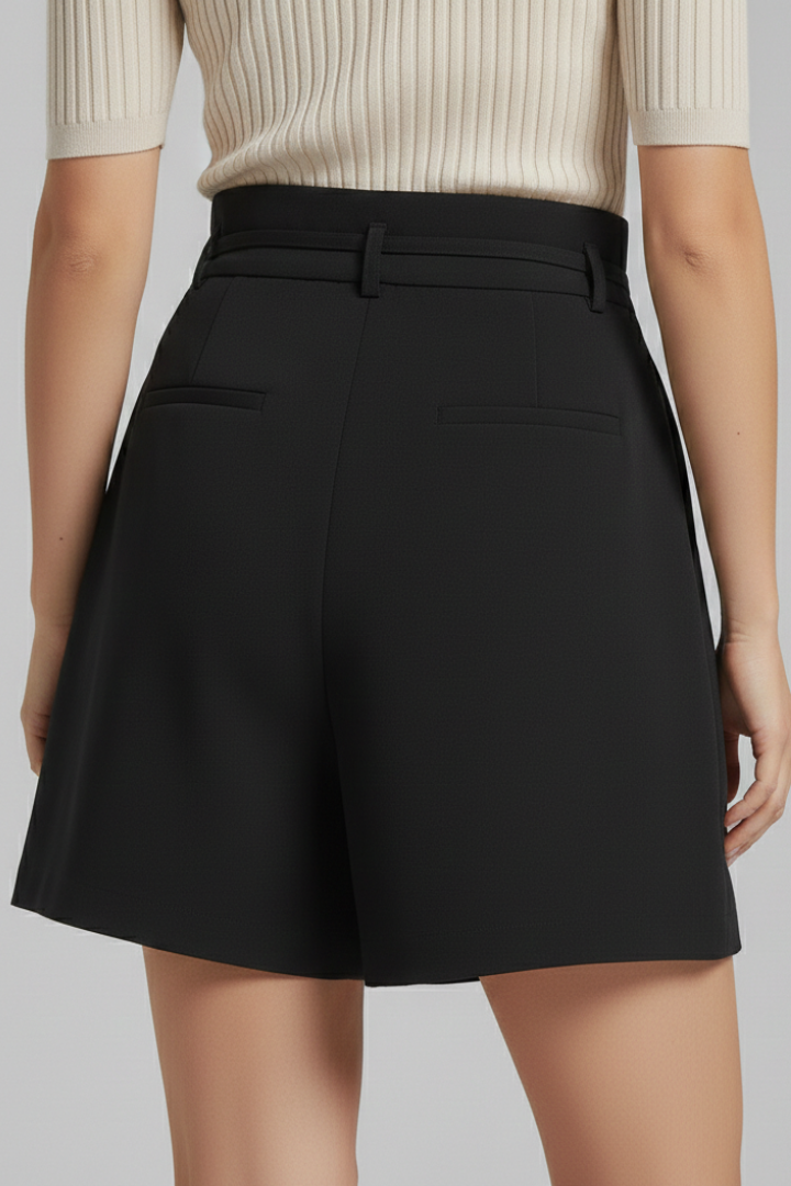 Lila | Pleated Front Tie-Waist Shorts