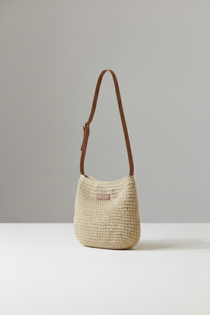 Lila | Woven Surface Shoulder Bag with Long Strap