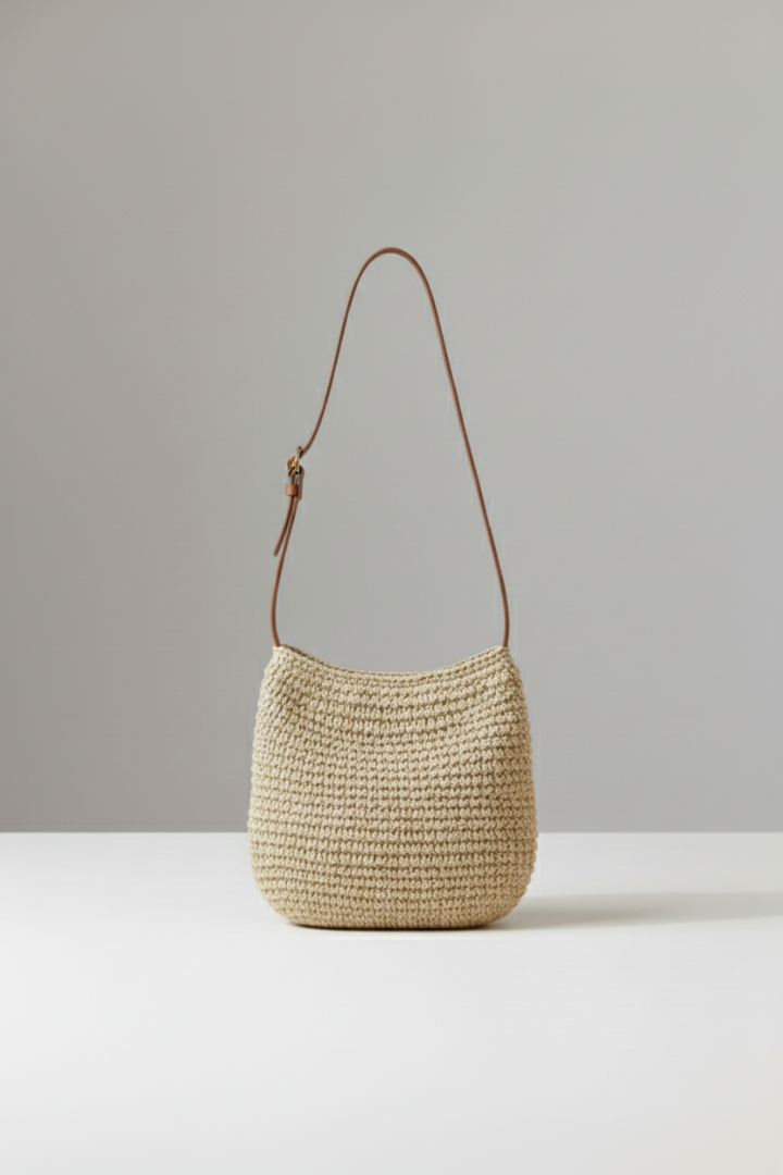 Lila | Woven Surface Shoulder Bag with Long Strap