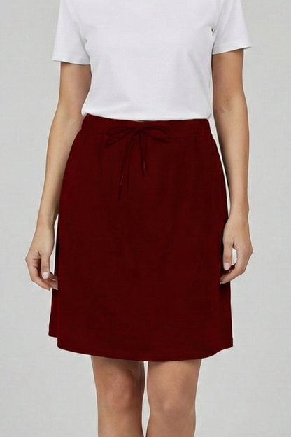 Lena | Drawstring Waist Skirt with Built-In Shorts