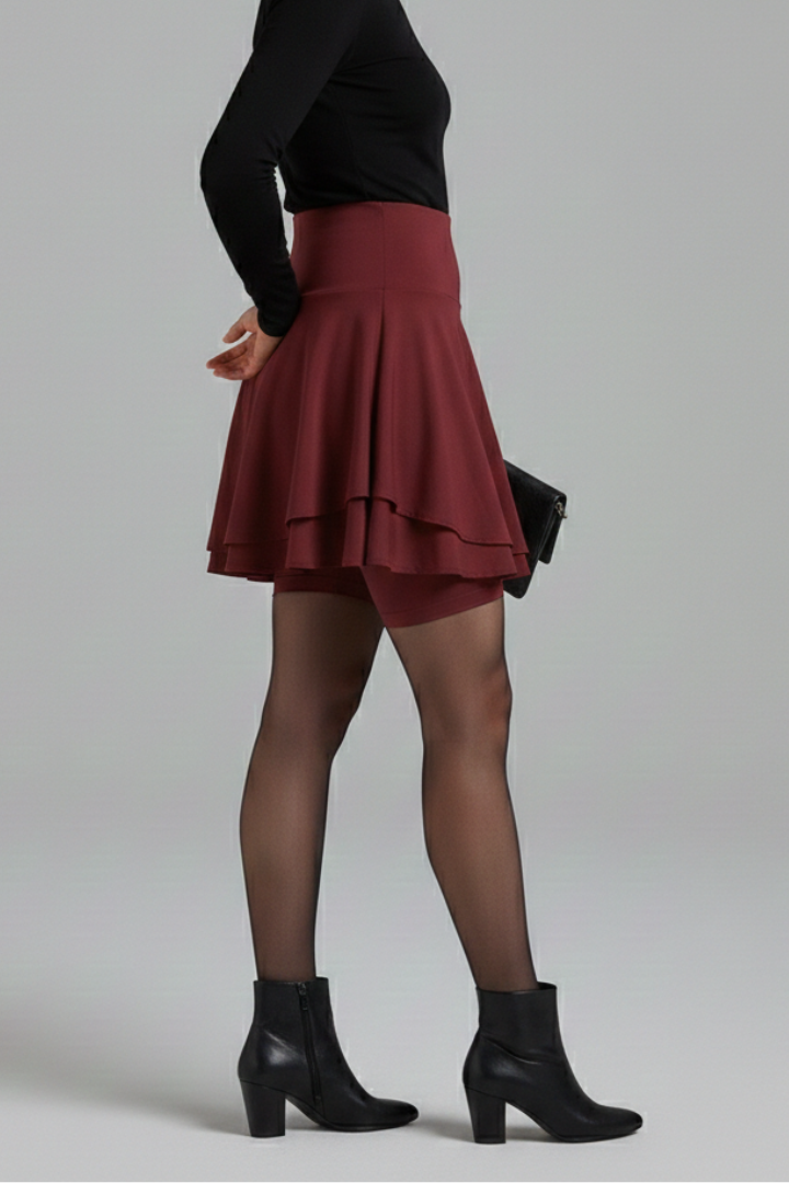Lena | High-Waisted Skirt with Built-In Shorts