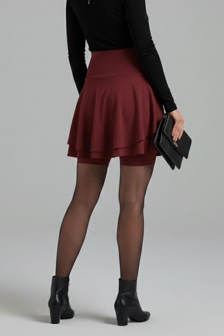 Lena | High-Waisted Skirt with Built-In Shorts
