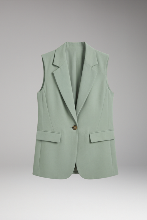 Lila | Sleek Sleeveless Blazer with Notch Collar and Pockets