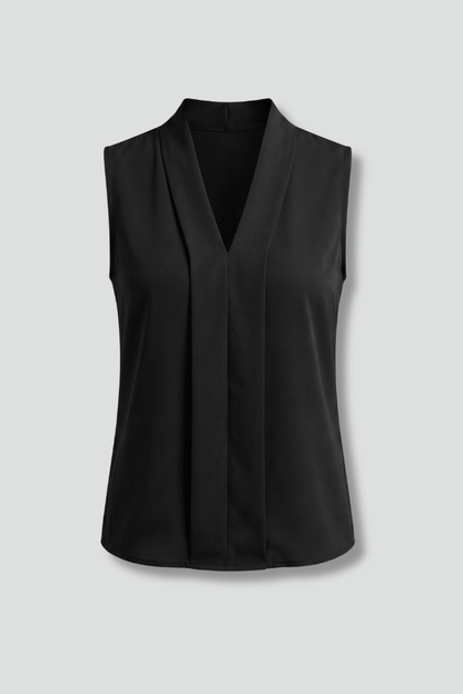Luna | Pleated V-Neck Sleeveless Top