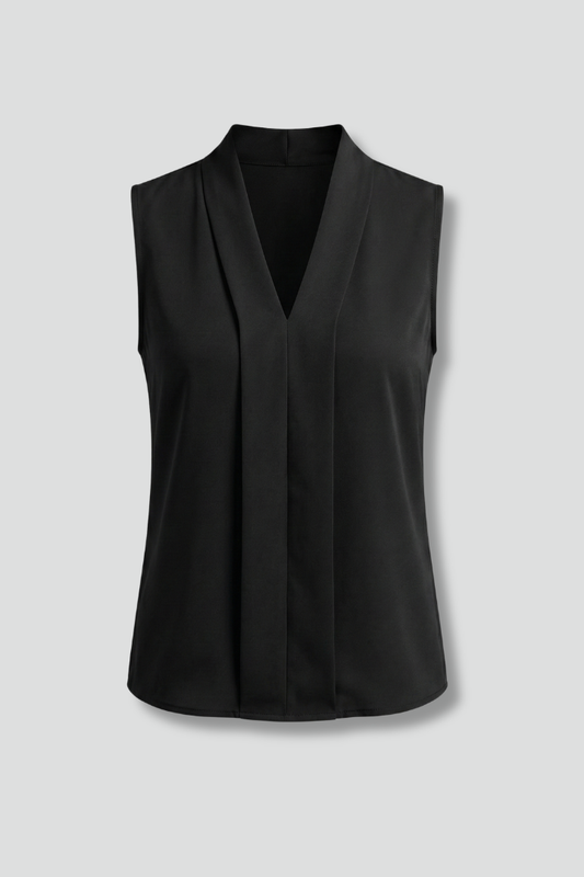 Luna | Pleated V-Neck Sleeveless Top