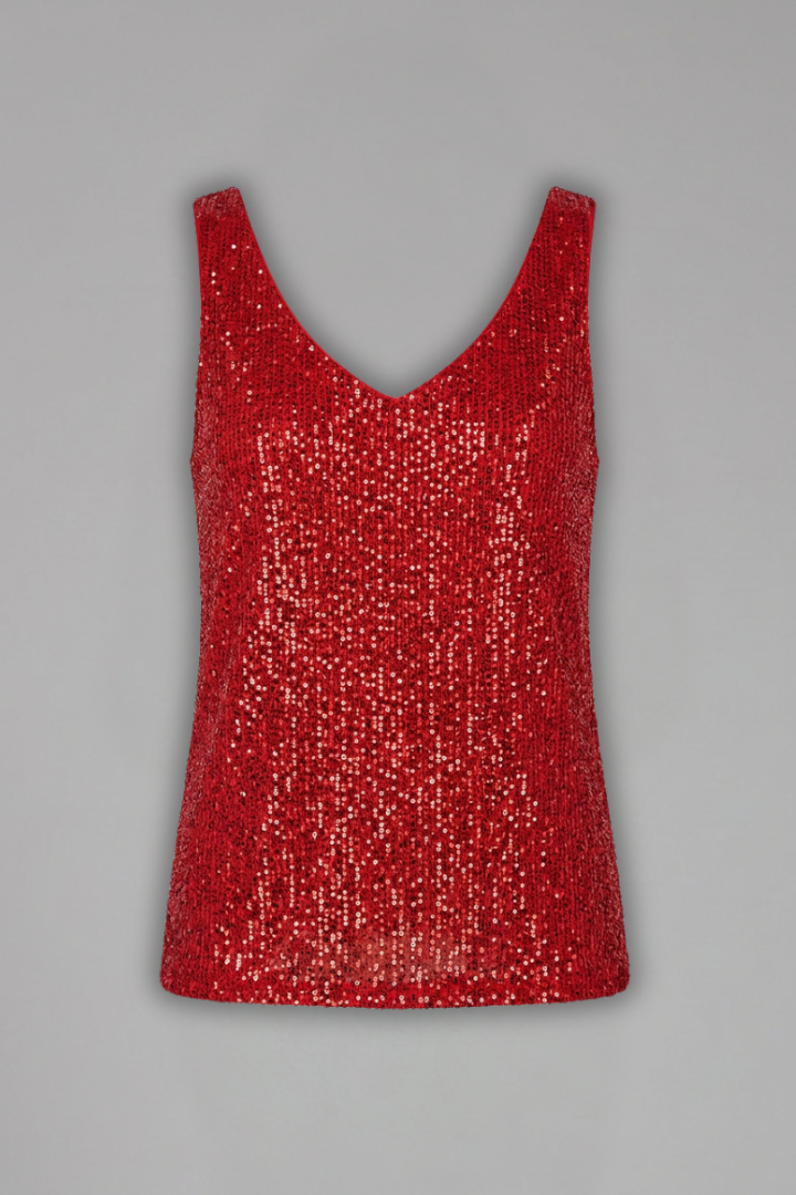 Lila | V-Neck Sleeveless Sequin Top