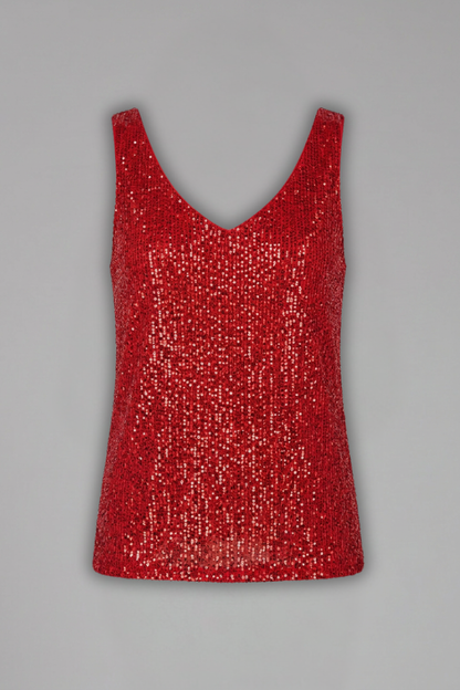 Lila | V-Neck Sleeveless Sequin Top