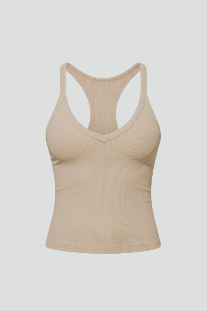 Lila | V Neck Ribbed Sleeveless Top