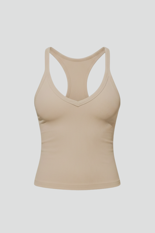 Lila | V Neck Ribbed Sleeveless Top