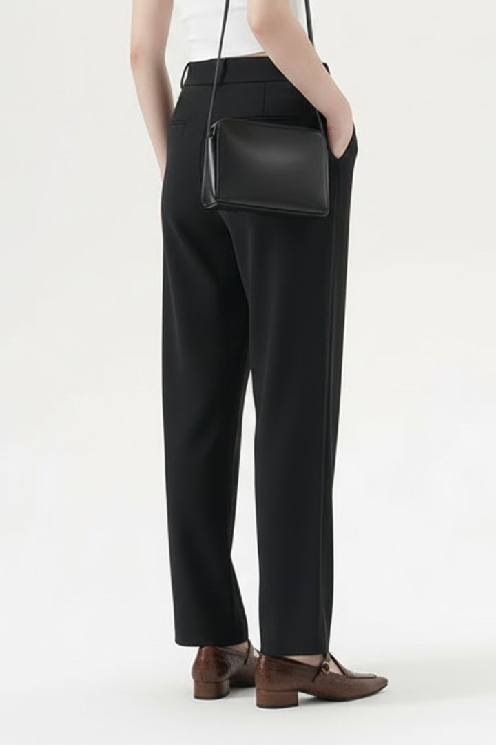 Cleo | Pleated Waist Straight-Leg Trousers with Pockets