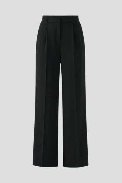 Cleo | Pleated Waist Straight-Leg Trousers with Pockets