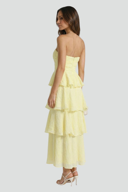 Vivienne | Strapless Layered Ruffle Maxi Dress