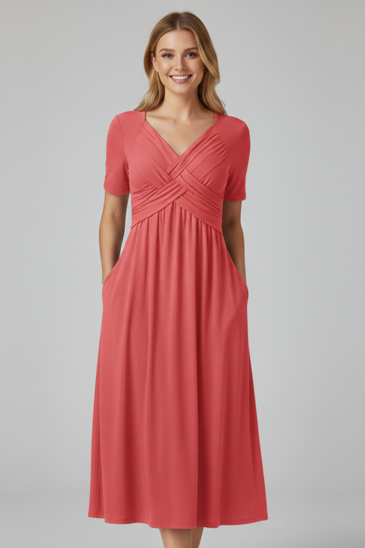 Lila | V-neck Short Sleeve Summer Dress