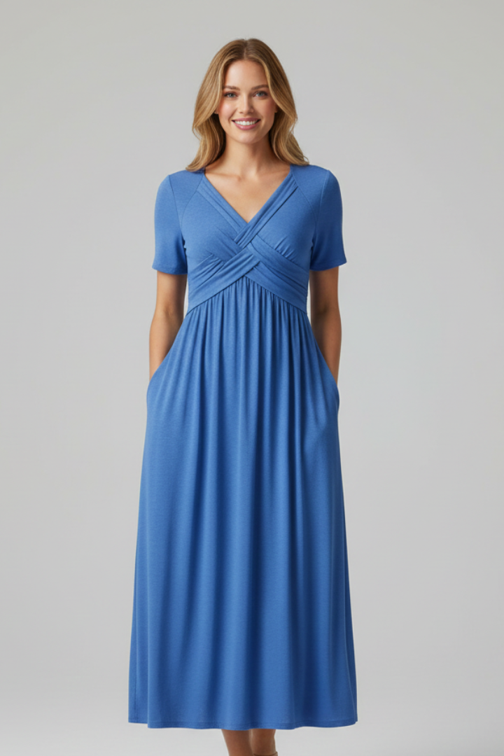 Lila | V-neck Short Sleeve Summer Dress