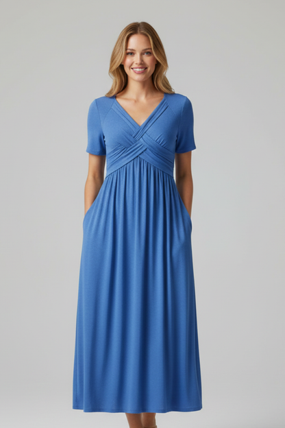 Lila | V-neck Short Sleeve Summer Dress